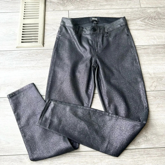 PAIGE Transcend Verdugo Ankle Skinny Jeans Shimmer  Coating - Picture 5 of 16